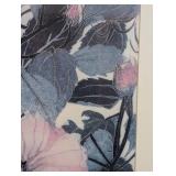 ML - Framed Floral Art Print with Pink and Blue Flowers