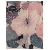 ML - Framed Floral Art Print with Pink and Blue Flowers