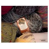 ML - Assorted Yarn and Knitting Needle Collection in Storage Bin