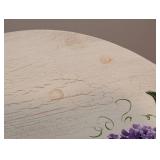 BR - Painted Accent Table with Floral Design, 24 Inch Height