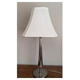 BR - Table Lamp with Brushed Metal Base and Fabric Shade