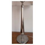 BR - Table Lamp with Brushed Metal Base and Fabric Shade
