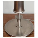 BR - Table Lamp with Brushed Metal Base and Fabric Shade