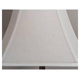 BR - Table Lamp with Brushed Metal Base and Fabric Shade