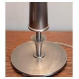 BR - Table Lamp with Brushed Metal Base and Fabric Shade