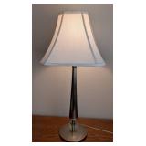 BR - Table Lamp with Brushed Metal Base and Fabric Shade
