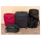 LL - Assorted Luggage Including Delsey Bag, Samsonite Spinner, and Duffel Bags