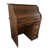 FR - Vintage Oak Roll Top Desk