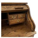 FR - Vintage Oak Roll Top Desk