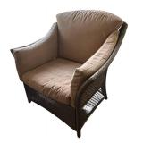 P - Wicker Patio Sofa Set with Two Chairs and Glass-Top Table