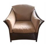 P - Wicker Patio Sofa Set with Two Chairs and Glass-Top Table