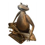 FR - Set of 2 Metal Yoga Frog Sculptures