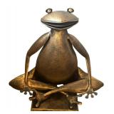 FR - Set of 2 Metal Yoga Frog Sculptures