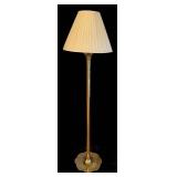 LR - Stiffel Brass Floor Lamp with Pleated Shade