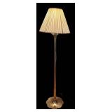LR - Stiffel Brass Floor Lamp with Pleated Shade
