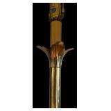 LR - Stiffel Brass Floor Lamp with Pleated Shade