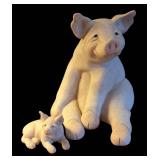 LR - Quarry Critters Parsley & Pickle Pig Figurines by Second Nature Design