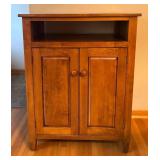 LR - Wooden Storage Cabinet with Shelf and Double Doors