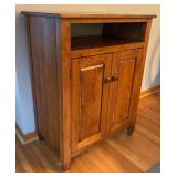 LR - Wooden Storage Cabinet with Shelf and Double Doors
