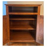 LR - Wooden Storage Cabinet with Shelf and Double Doors