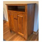 LR - Wooden Storage Cabinet with Shelf and Double Doors
