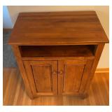 LR - Wooden Storage Cabinet with Shelf and Double Doors