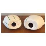 LR - Set of 2 Decorative Ceramic Bunny Figures with Floral Design