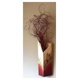 LR - Decorative Artisan Crafted Wall Pocket with Curled Stems