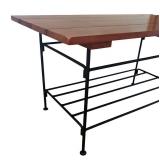 LR - Rectangular Wood and Metal Coffee Table with Shelf