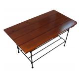 LR - Rectangular Wood and Metal Coffee Table with Shelf