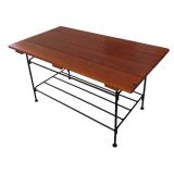 LR - Rectangular Wood and Metal Coffee Table with Shelf