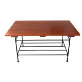 LR - Rectangular Wood and Metal Coffee Table with Shelf