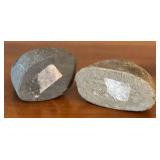 LR - Pair of Stone Owl Sculptures