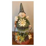 LR - Pair of Floral Fairy Figurines with Small Flower Vase