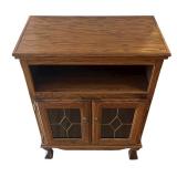 LR - Vintage Wooden Cabinet with Glass Pane Doors