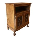 LR - Vintage Wooden Cabinet with Glass Pane Doors
