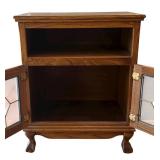 LR - Vintage Wooden Cabinet with Glass Pane Doors