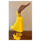 LR - Set of 3 Wooden Duck Figurines in Yellow Raincoats