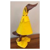 LR - Set of 3 Wooden Duck Figurines in Yellow Raincoats