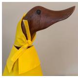 LR - Set of 3 Wooden Duck Figurines in Yellow Raincoats