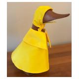 LR - Set of 3 Wooden Duck Figurines in Yellow Raincoats