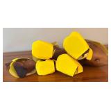 LR - Set of 3 Wooden Duck Figurines in Yellow Raincoats