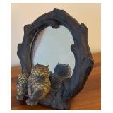 LR - Rustic Style Owl Motif Mirror