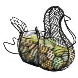 LR - Chicken Wire Basket with Faux Eggs and Pastel Egg Wreath