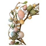 LR - Chicken Wire Basket with Faux Eggs and Pastel Egg Wreath