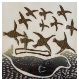 LR - "Arctic Terns Hunting Seals in the Summer"  Limited Editions Inuit Print by Louisa Quasalik