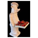 LR - Pig Chef Decor Statue Holding Tray