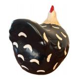 LR - Black and White Ceramic Chicken Decor