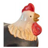 LR - Black and White Ceramic Chicken Decor
