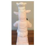 LR - Fleur de Lis Pig Chef Figurine Holding Fruit Bowl
